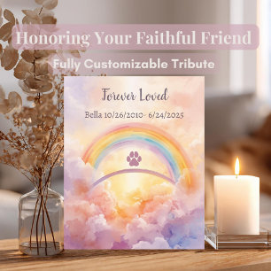 Custom Rainbow Bridge Pet Memorial Plaque