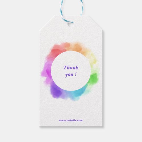 Custom  rainbow business promo artcraft Gift Tag