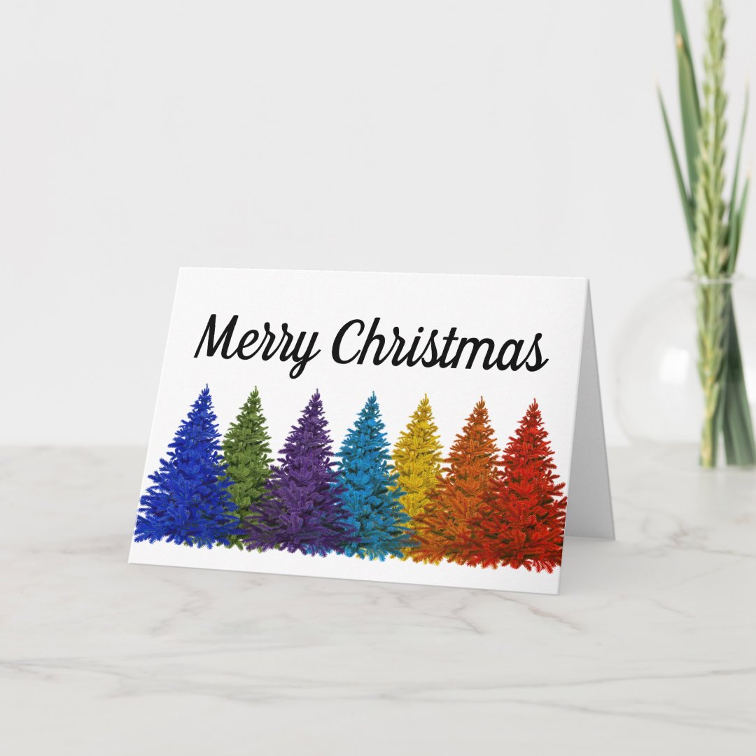 CUSTOM Rainbow Christmas Card | Zazzle