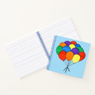 Custom Rainbow Colored Balloons Practice Notebook