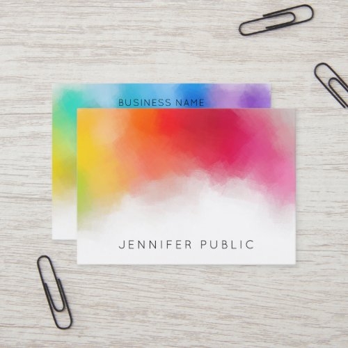 Custom Rainbow Colors Modern Colorful Abstract Art Business Card