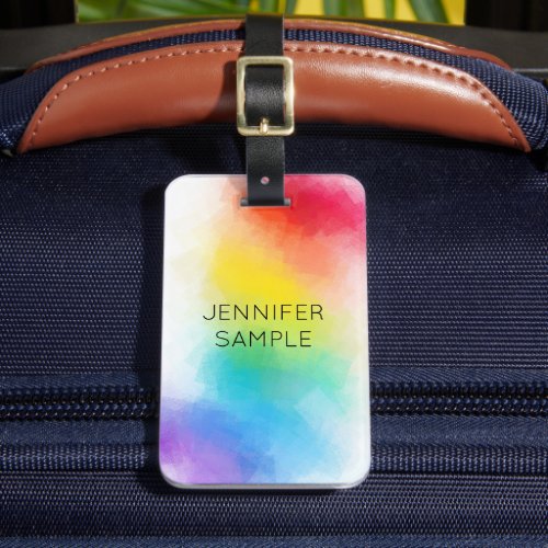 Custom Rainbow Colors Modern Elegant Template Luggage Tag