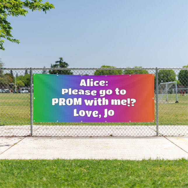 Custom Rainbow Colors Prom Banner (Insitu)
