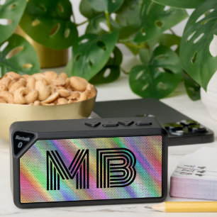 Custom Rainbow Colors Striped Tie Dye Art Pattern Bluetooth Speaker