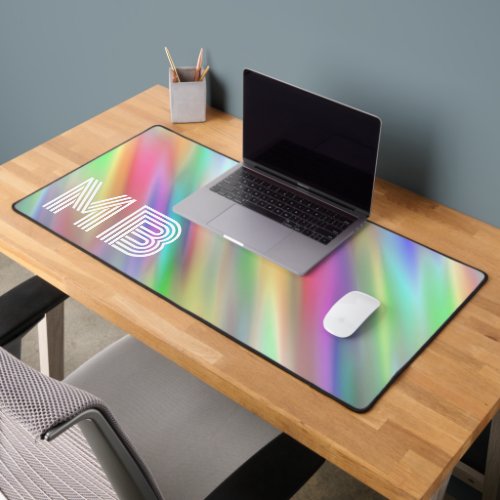Custom Rainbow Colors Striped Tie Dye Art Pattern Desk Mat