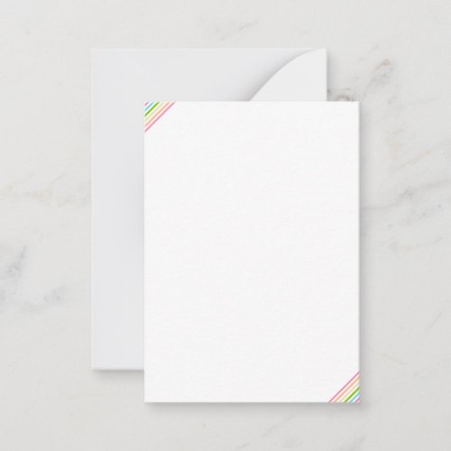 Custom Rainbow Colors Stripes  Elegant Minimalist Note Card