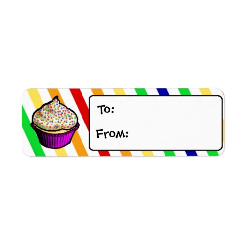 Custom Rainbow Cupcake Gift Tags
