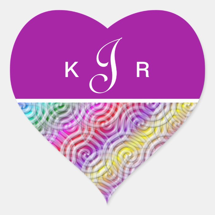 Custom Rainbow Design Monogram Letter J Sticker