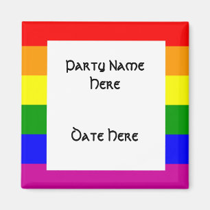 Custom Rainbow Flag Party Favors Magnet