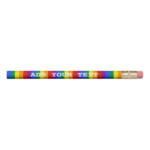 Custom rainbow flag pencil with personalized text