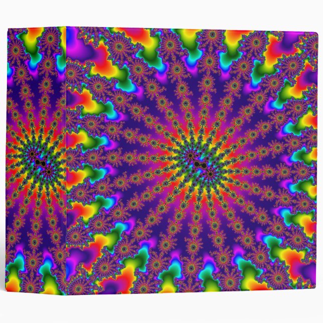 Custom Rainbow Fractal Burst Binder (Front/Spine)
