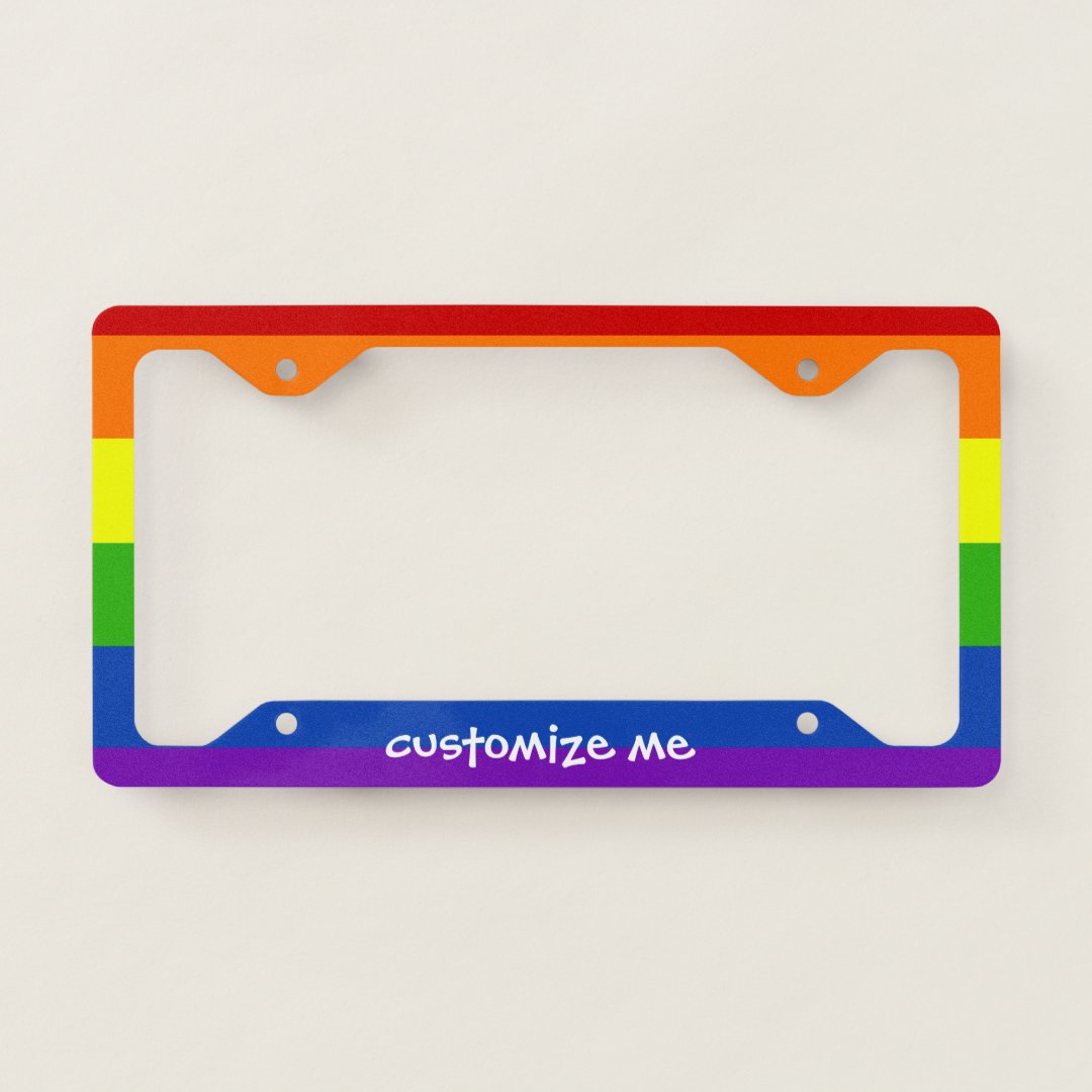 Custom Rainbow Gay Pride License Plate Frame | Zazzle