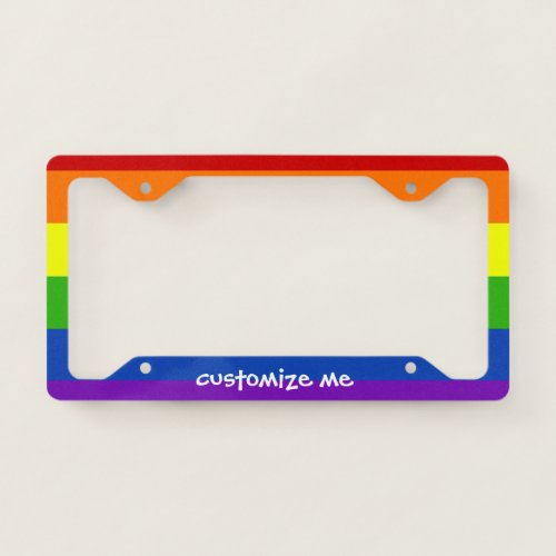 Custom Rainbow Gay Pride License Plate Frame