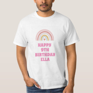 CUSTOM RAINBOW HAPPY BIRTHDAY GRAPHIC T-SHIRT