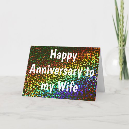 Custom Rainbow LGBT To My Wife Happy Anniversary Card