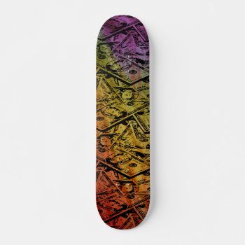 Custom Rainbow Money Skateboard by calroofer at Zazzle