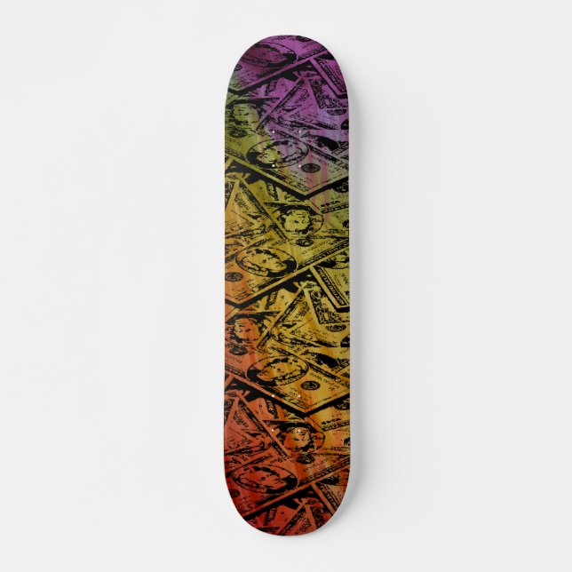 Custom Rainbow Money Skateboard Deck (Front)