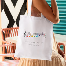 Custom Rainbow Music Notes Teacher Elegant