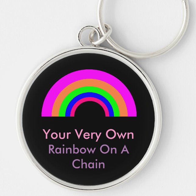 CUSTOM Rainbow On A Chain Keychain (Front)