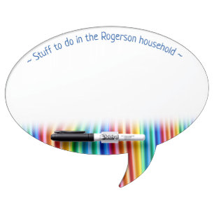 Custom Rainbow Oval speech bubble dry erase board