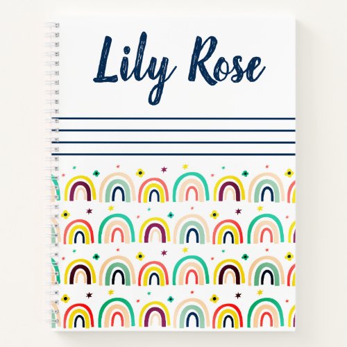 Custom Rainbow Pattern Kids Notebook