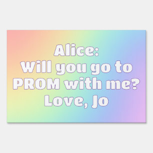 Custom Rainbow Prom Sign