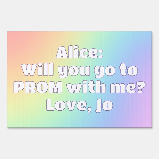 Custom Rainbow Prom Sign (Front)