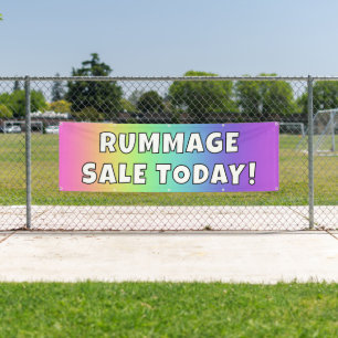 Custom Rainbow Rummage Sale Banner