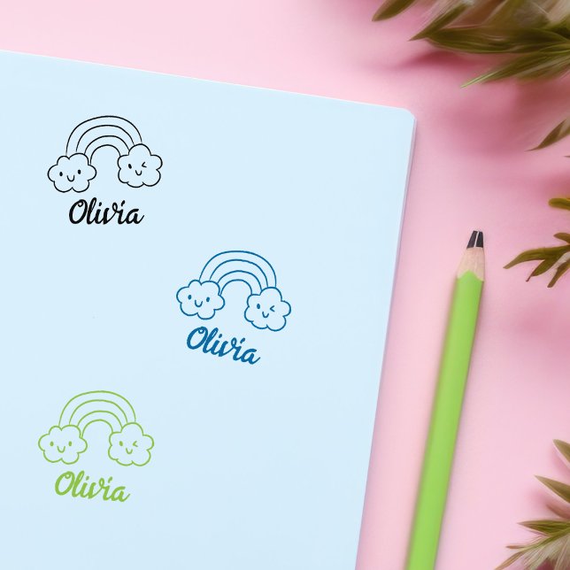 Custom Rainbow Signature Rubber Stamp (Creator Uploaded)