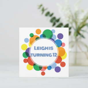 Custom Rainbow Spots  Invitation