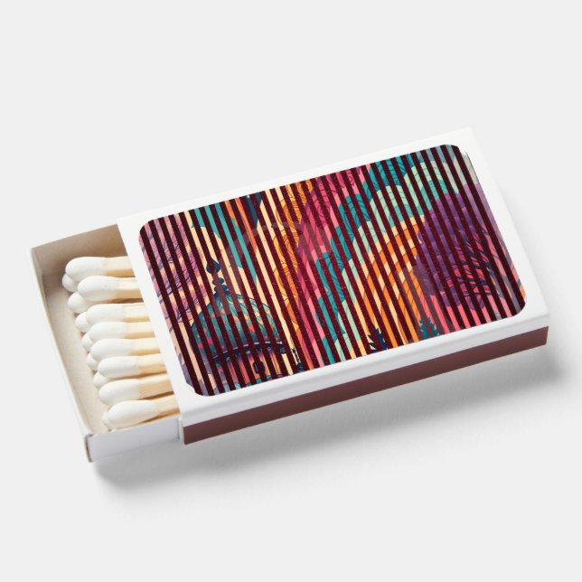 Custom Rainbow Stripe Matchboxes Set (Front Open)