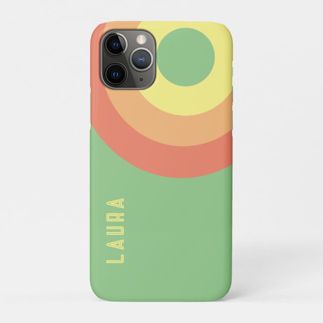 Custom Rainbow Target – green, Peach  Case-Mate iPhone Case (Back)