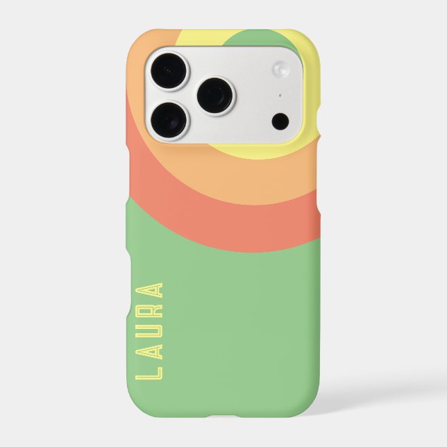 Custom Rainbow Target – green, Peach  Iphone Case (Back)