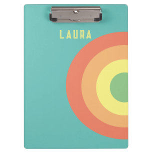 custom rainbow target retro 80s clipboard
