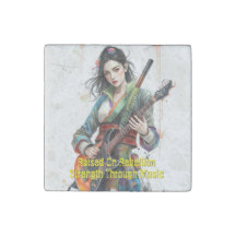 Custom Rainbow Warrior Girl Guitarist Art Inspired