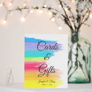Custom Rainbow Wedding Cards and Gifts Table Foam Board