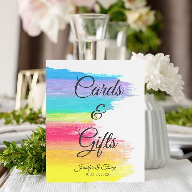 Custom Rainbow Wedding Cards and Gifts Table Foam Board (Creator Uploaded)