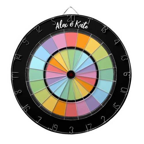 Custom rainbow wheel positivity LGBT pastel colors Dart Board