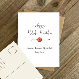 custom Raksha bandhan, happy rakhi card, Holiday Postcard