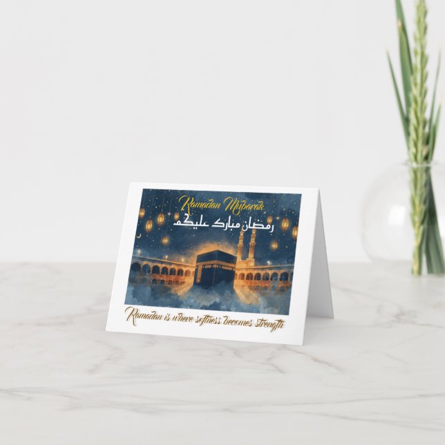 Custom Ramadan Mubarak Card – Personalized Arabic  (Front)