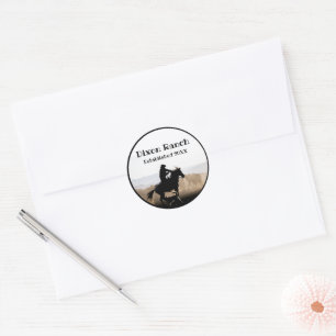 Custom Ranch Cowboy Horse Established Classic Round Sticker