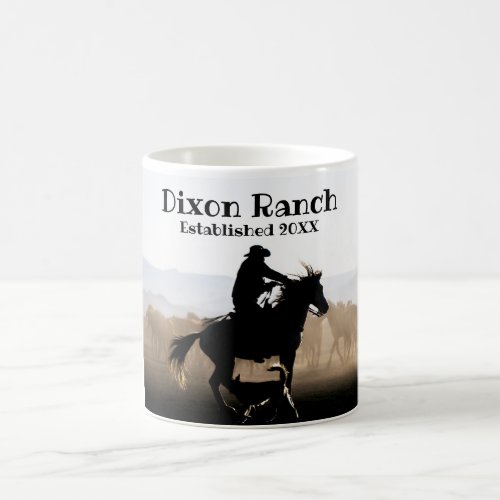 Custom Ranch Cowboy Horse Established Coffee Mug