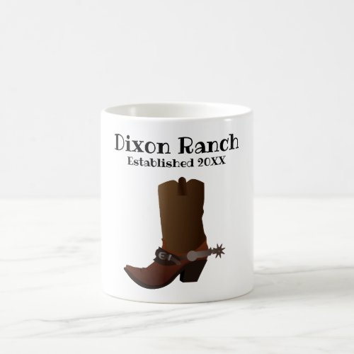 Custom Ranch Established Cowboy Boot  Coffee Mug