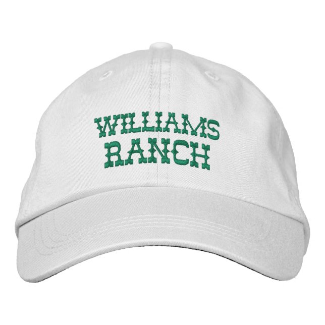 Custom Ranch Name Embroidered Baseball Cap (Front)