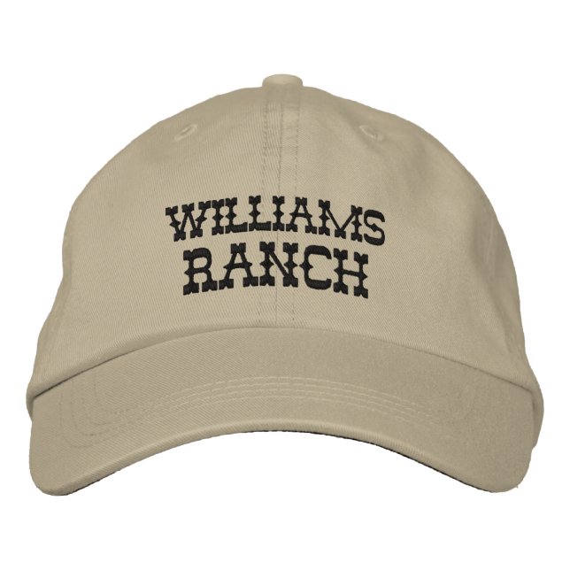 Custom Ranch Name Embroidered Baseball Cap (Front)