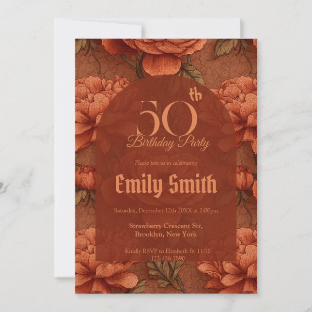 Custom Ranunculus Aesthetic Summer Party Invitation (Front)