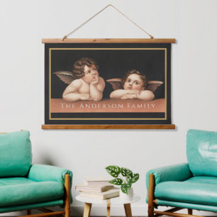 Custom Raphael Cherub Vintage Renaissance Art Hanging Tapestry