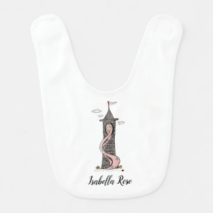 Custom Rapunzel Princess Light Skin Tone Baby Bib