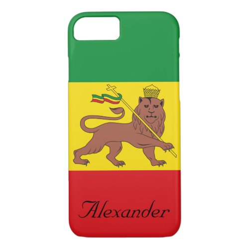 Custom Rastafarian Flag of Ethiopia Lion of Judah iPhone 87 Case