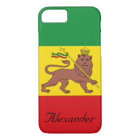 Custom Rastafarian Flag of Ethiopia Lion of Judah iPhone 8/7 Case